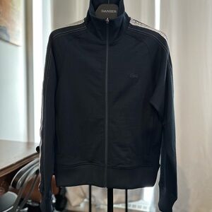 Men’s Navy Blue Lacoste Regular Fit Zipped Piqué Sweatshirt Size Small